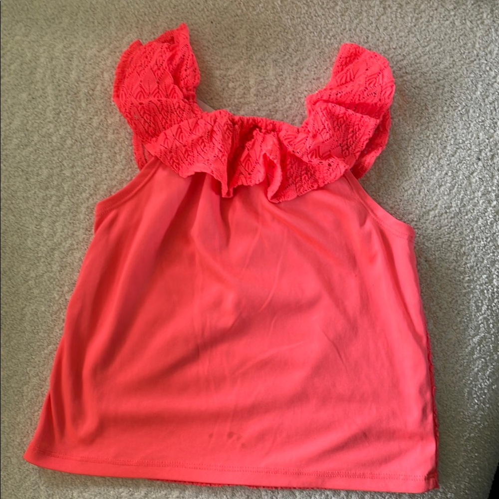 Healthtex Pink Ruffled Blouse with Textured Pattern - Picture 3 of 4